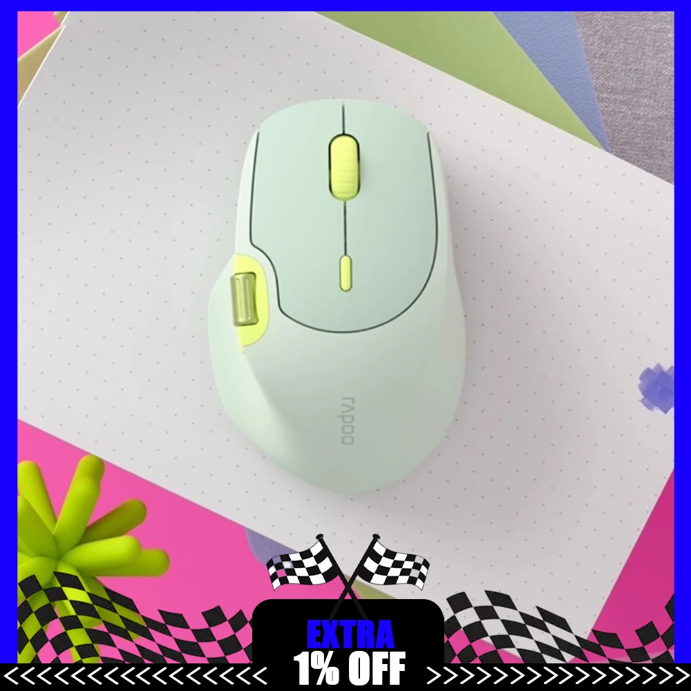 Rapoo MT560 Mouse Hall Effect Magnetic Side Scroll Wheel PixArt PAW3220 Optical Sensor Wireless Mouse Cross-Screen Mouse Gamer