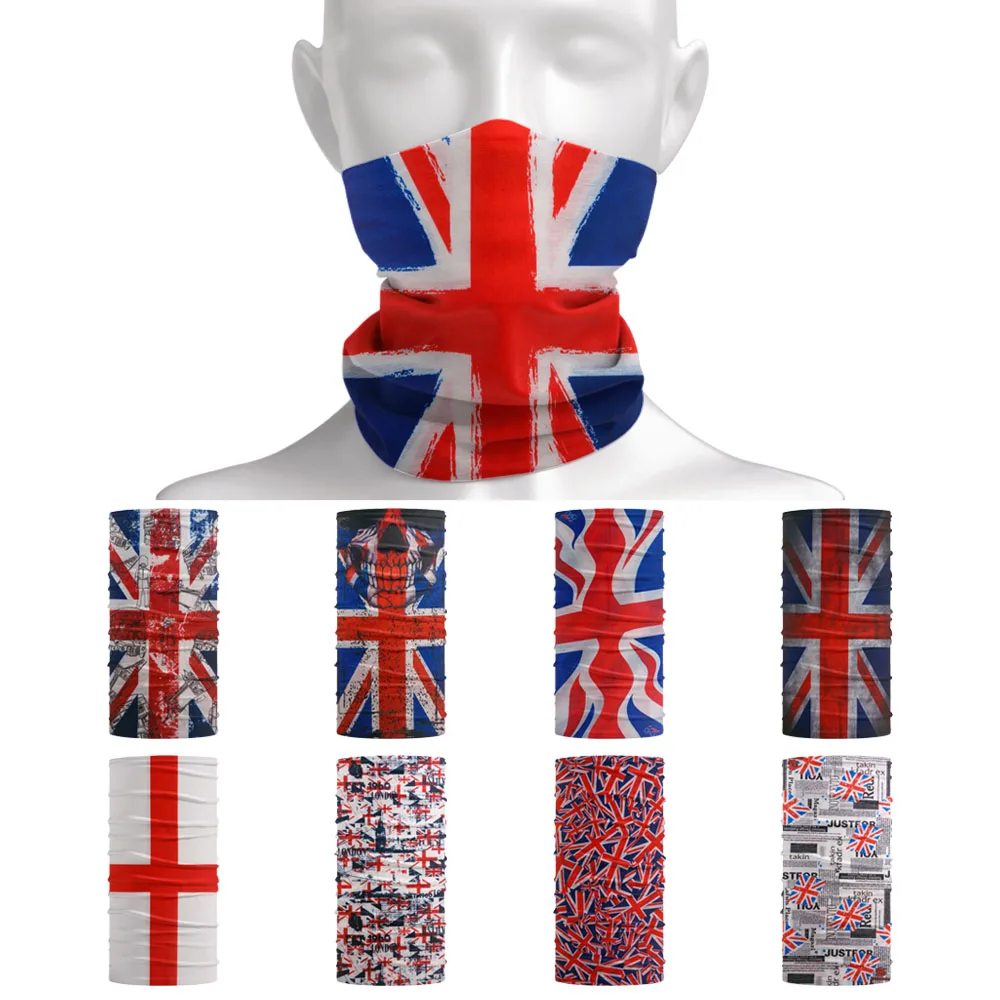 United Kingdom Flag Headband Bandana Outdoor Neck Gaiter Great Britain UV Protection Face Mask England Flag Print Cycling Scarf