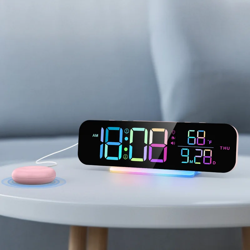 Digital Clock with Led Night Light Alarm Clock Desktop Super Loud Vibrating Alarm Clock Vibrating Alarm Clock for Deaf Mutes