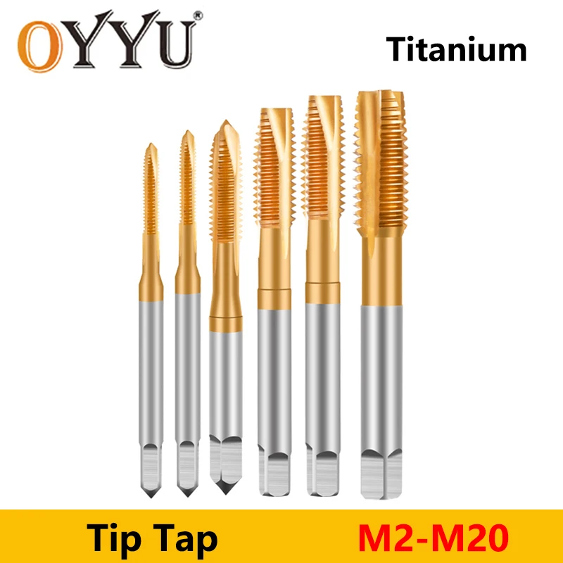 

OYYU HSS Titanium Coating Screw Tip Tap Drill Bit M2 M2.5 M3 M4 M5 M6 M8 M10 M12 M14 M18 M2-M20 Metric Thread Tap Machine Tools