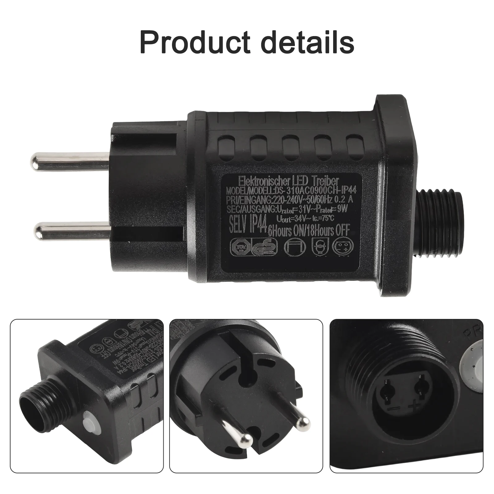 9W 31V LED Timer Power Adapter IP44 Waterproof Suitable For Tree Lights String Lights Projector Lights Lawn Lights Curtain Light