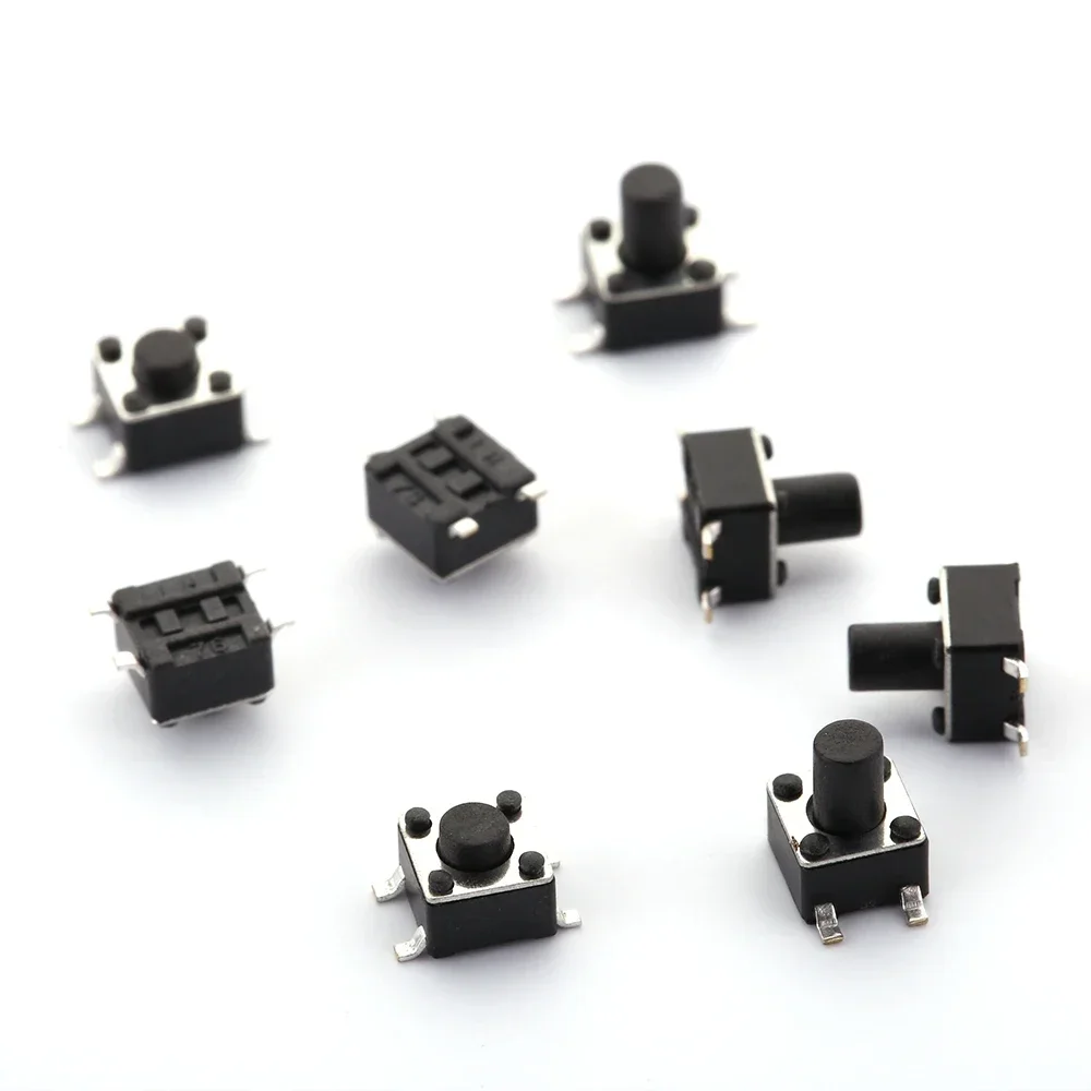 20PCS 4.5x4.5 Push Button Switch SMD 4.5X4.5X3.8 Light Touch Switch 4.5*4.5*4/4.3/4.5/4.8/5/6/7/8/9/10MM The Power Switch 4Pins