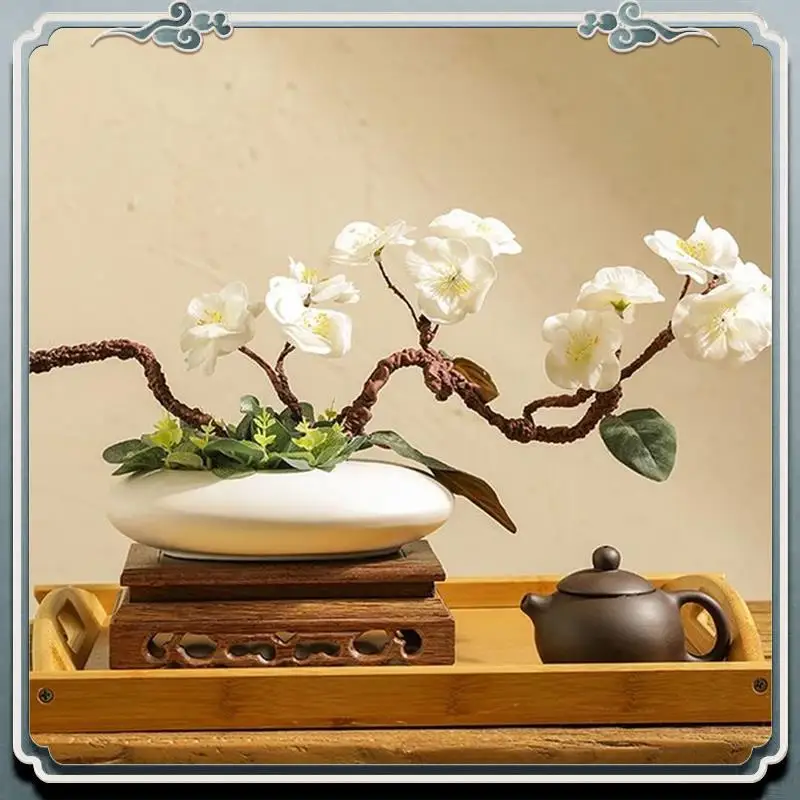Durable Sentimental  Vase Set,Pebble Shaped Flower Arrangement Bowl With 2Inch Flower Frog Pin Frog Stem Holder