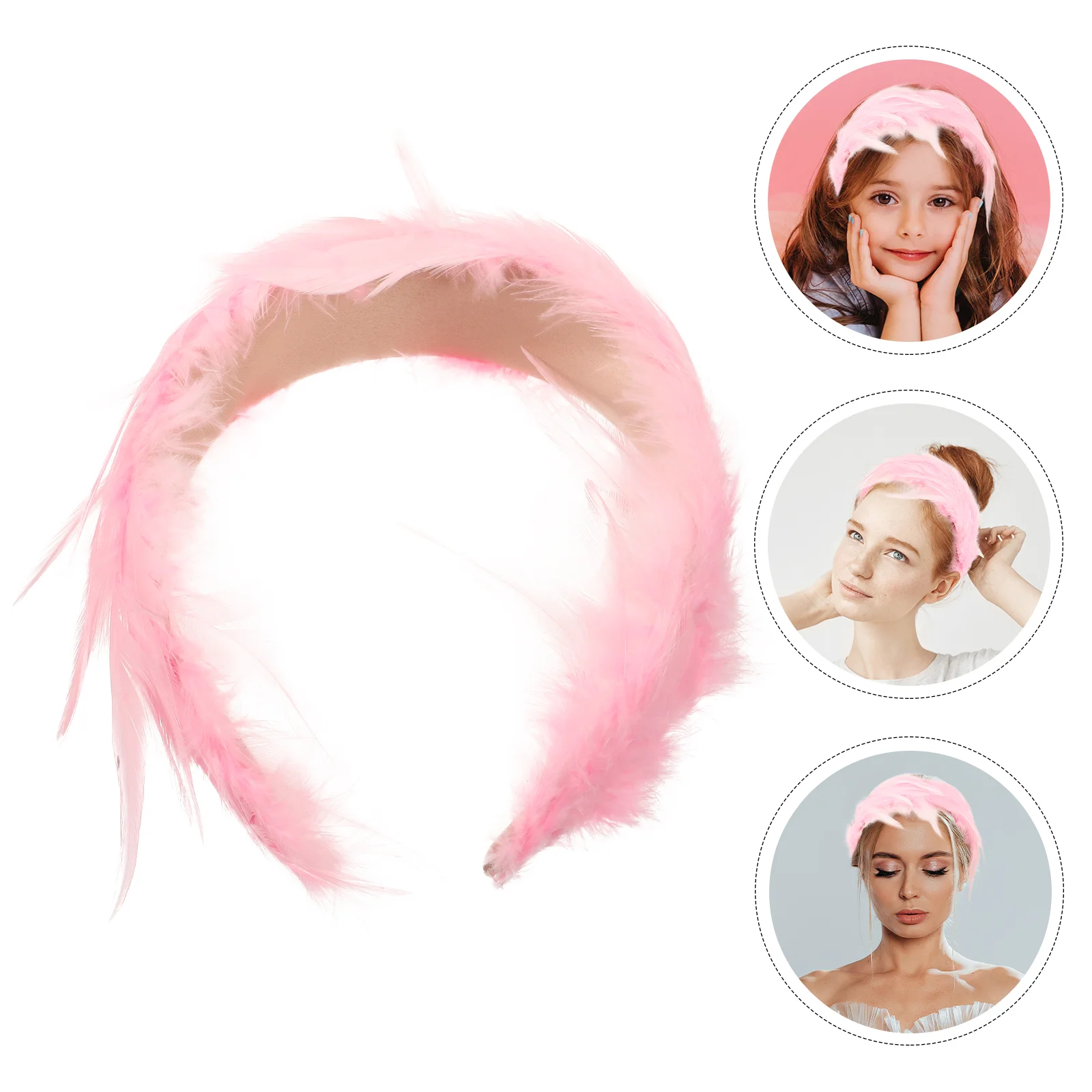 Feather Headband Plume Headbands Headpieces for Women Press Hair Lady Headdress Carnival