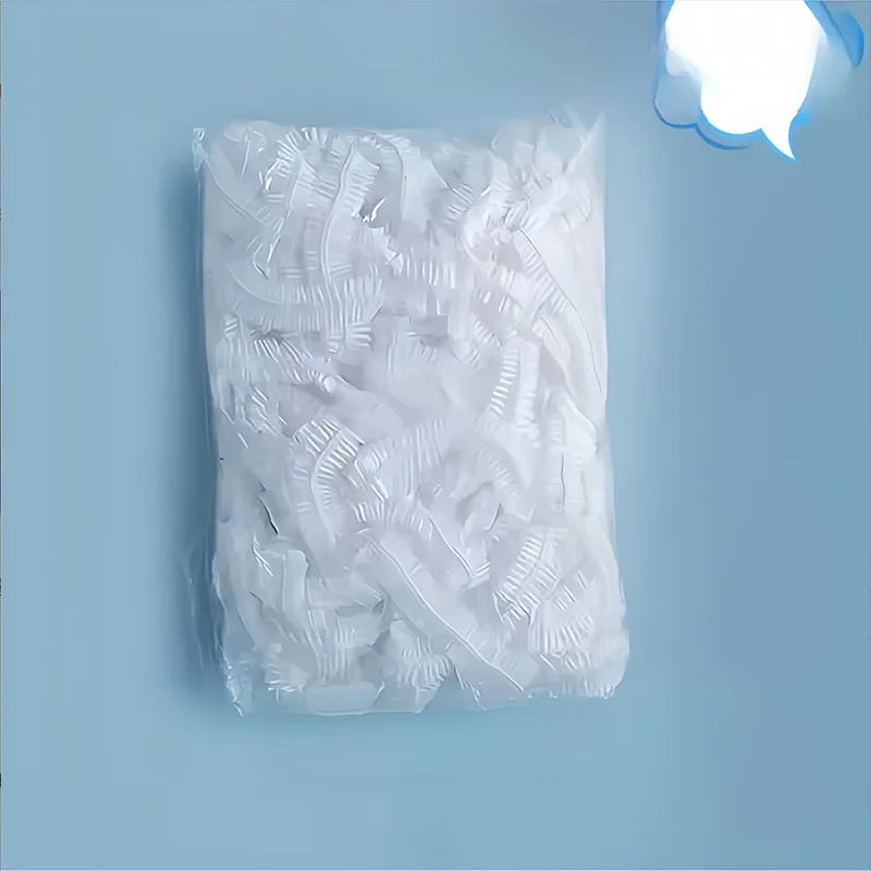 101‑pack Disposable Clear Shower Caps，Stretch‑resilient Plastic Hair Nets，Anti‑slip Design，Bath & Hair Care，Shower Hair Cap