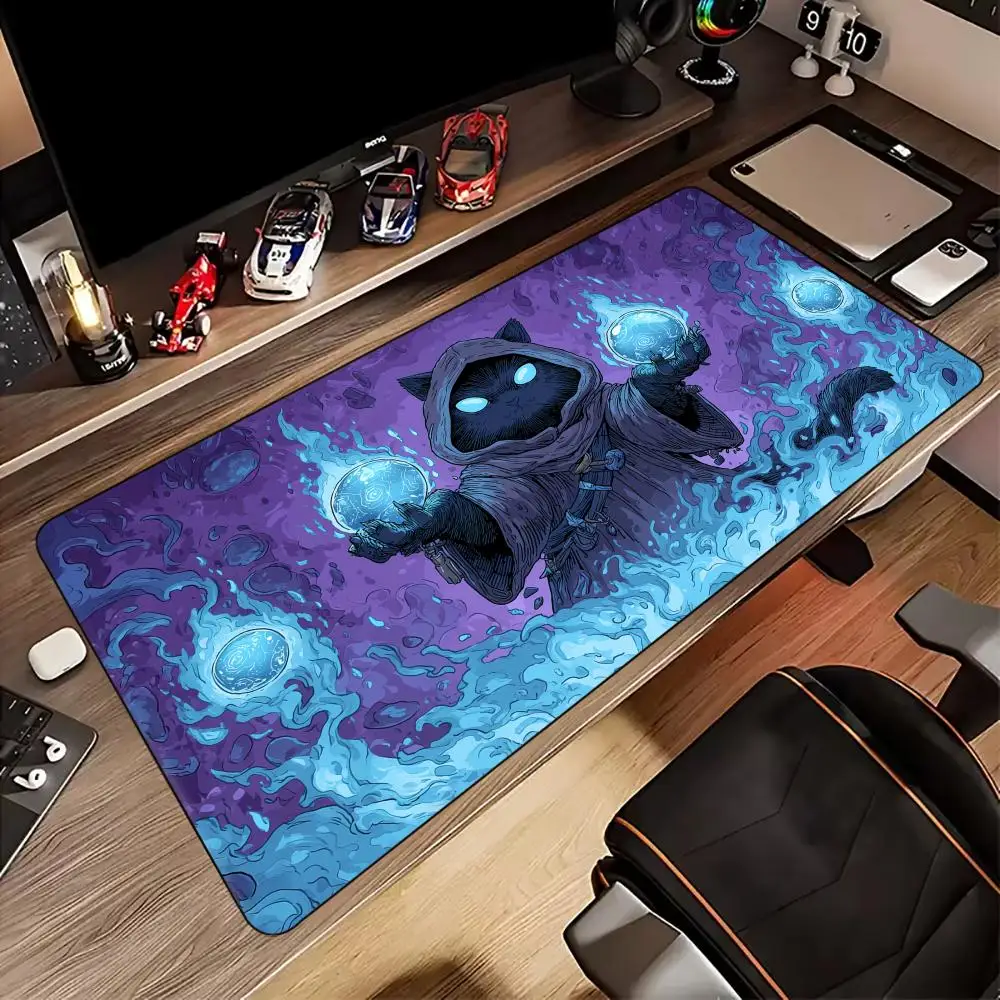

Fantasy magic Black cat Mouse Pad Desk Mat gaming mats rubber anti-slip Durable pc accessories keypad mouse pads maus pad rug