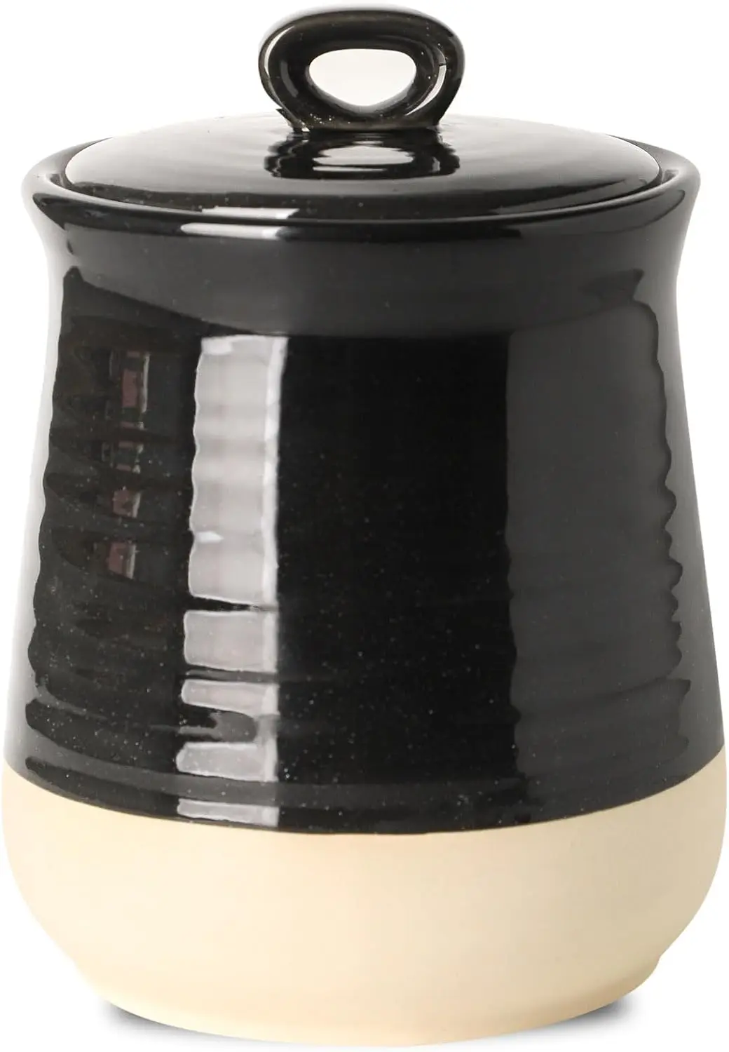 

Герметичная керамическая канистра для кофе на 75 унций, черная банка для хранения продуктов питания для кофе, орехов, специй — кухонный органайзер