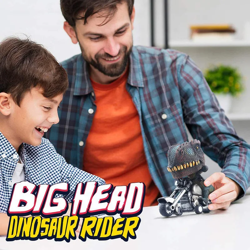 1Pcs Fun Inertia Simulation Tyrannosaurus Rex Triceratops Riding Motorbike Children Dinosaur Toys Animal Locomotive Model Gift