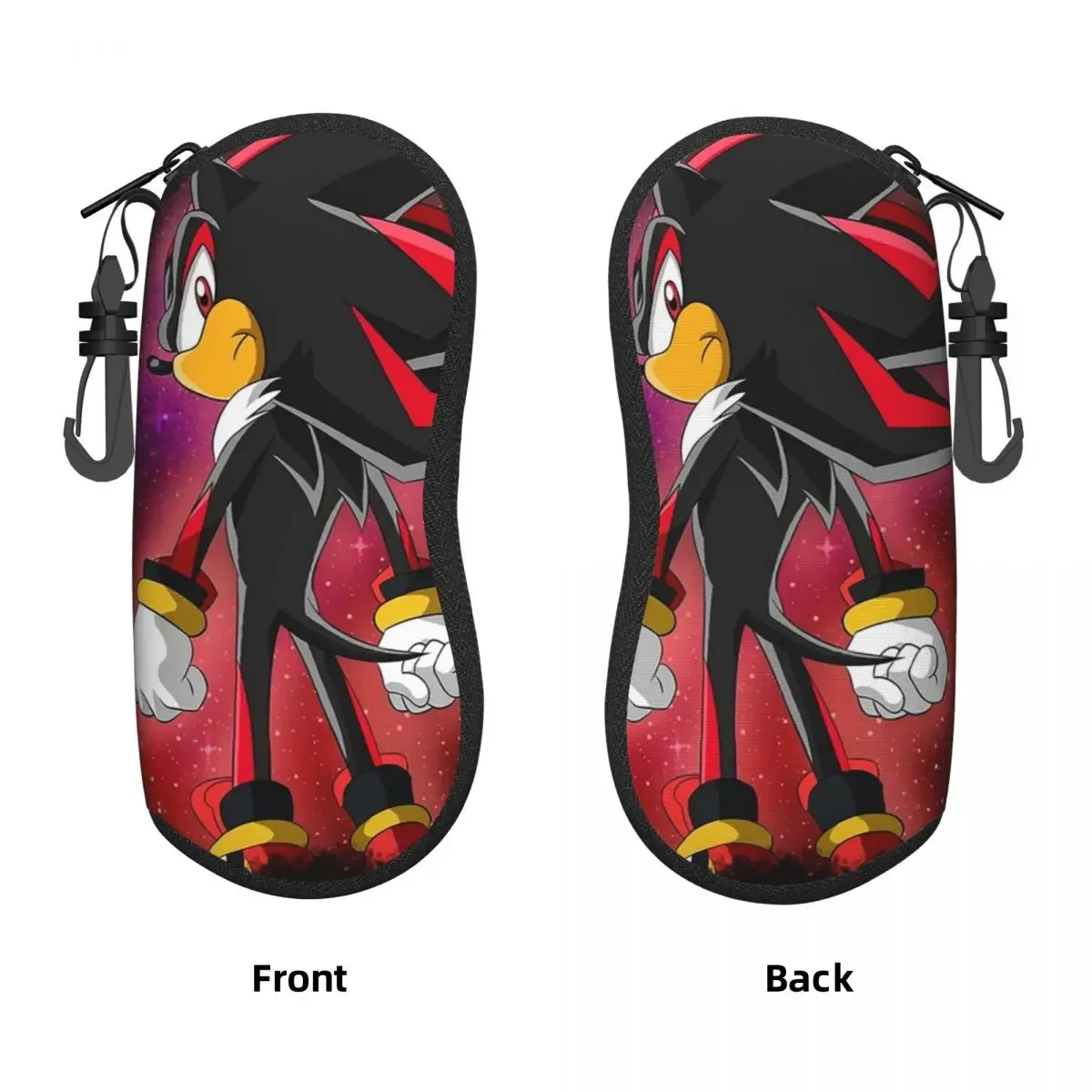 Custom Shadow The Hedgehog 1 Eyeglass Glasses Case Soft Protector Zipper Sunglasses Box Pouch Women Men