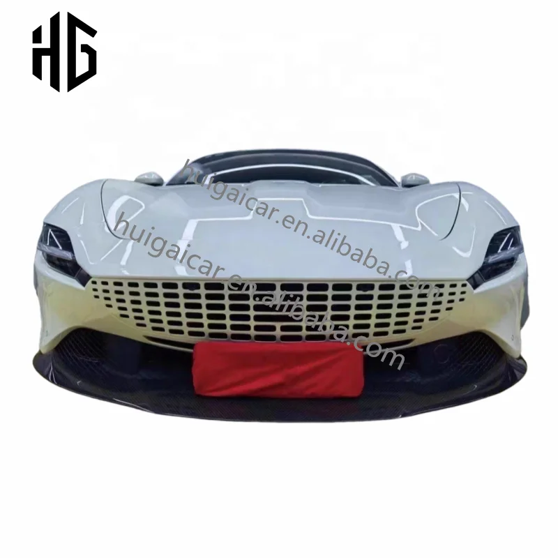 Upgrade to N-type carbon fiber side skirts, front bumper lip spoiler body kit, suitable forFerrari Rome car parts