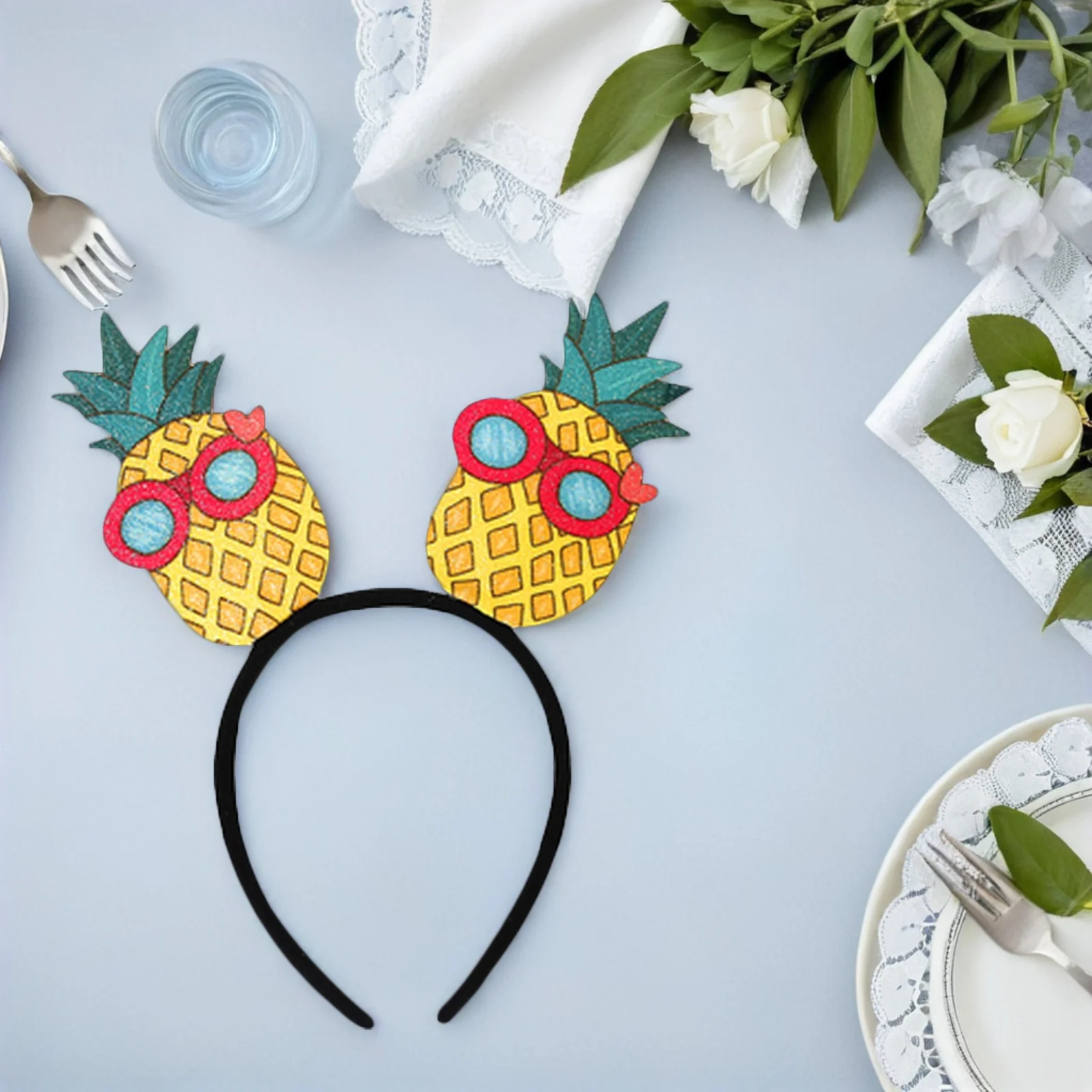 

5 шт., повязки на голову с тропическими растениями, аксессуары для гавайской вечеринки, пластиковые повязки для волос с фруктами и фламинго, украшения Луау, события, бассейн