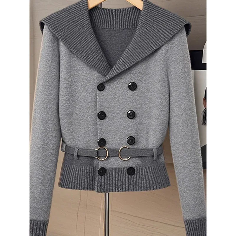 Chic Vintage Long-sleeved Knitwear Women's Outer Wear Spring Autumn New Cardigan Sweater Slim Long-sleeved Sweater Jacket Tops