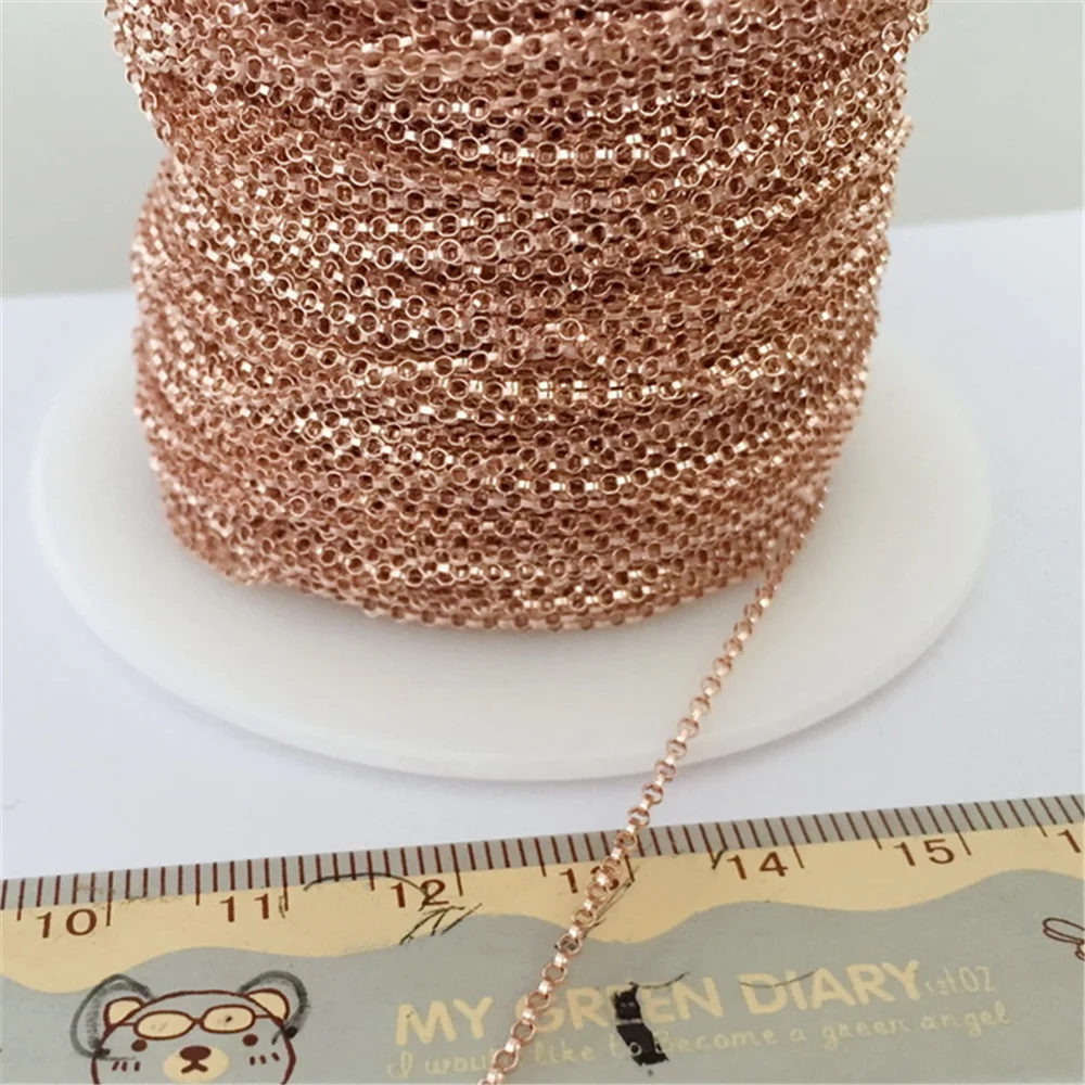 14K Rose Gold Filled Bulk Unfinished Belcher Rolo Chain 1.3mm for Necklace Bracelet 3.28ft(about 1m)