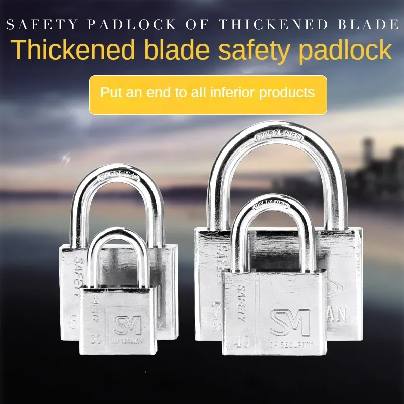 Door Padlock Anti-theft Lock Imitation Stainless Steel Lock Head Outdoor Waterproof and Rust Proof Open Padlock