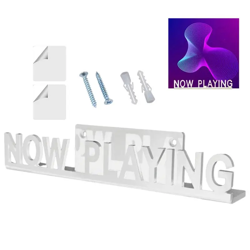 Mensola per dischi in acrilico Montaggio a parete Ora giocando Supporto da parete per DVD Espositore per dischi Scaffale per dischi in vinile per album Accessori per la casa