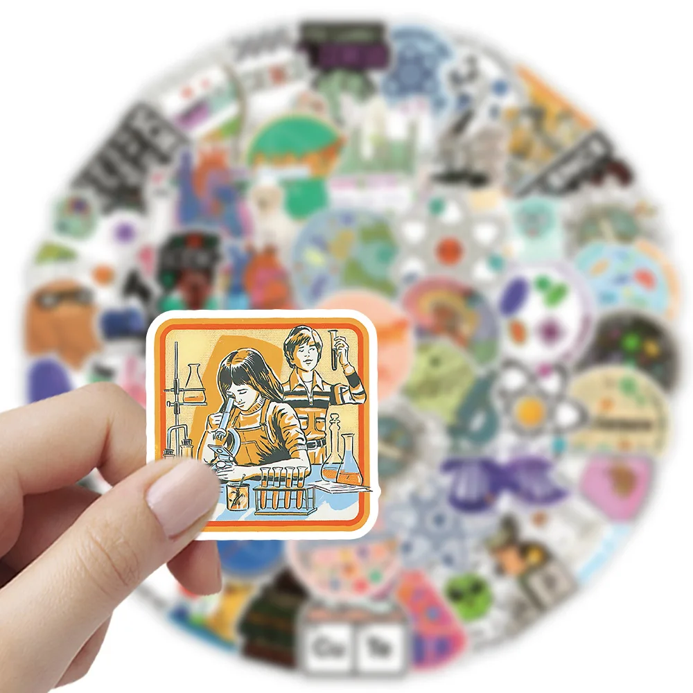 50/110PCS Funny Science Element Cartoon Stickers Chemistry Physics Experiment Study Decal Laptop Guitar Bike Graffiti Kid Toy