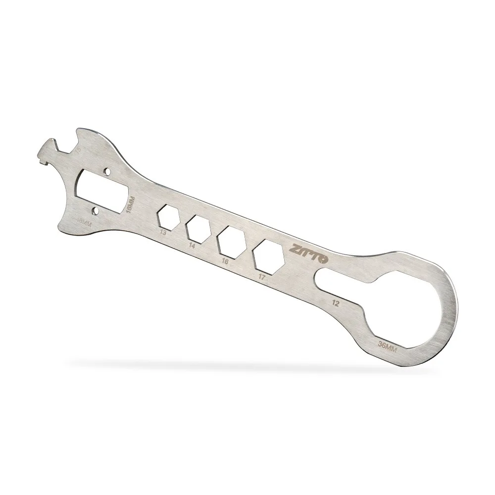 Multifunctional Bicycle Wrench Tool Stainless Steel Wear Resistant Bike Repair Crank Wrench Portable Old Fashioned