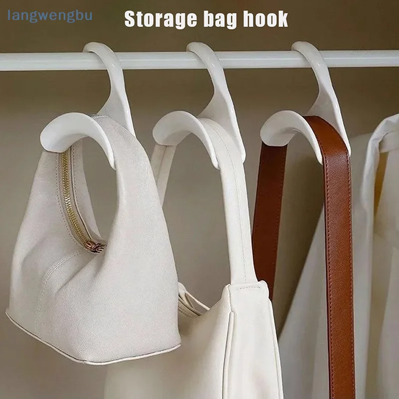 

5pcs Widen Plastics Hanger Connection Hook Stackable Space Saving Storage Multifunctional Bag And Hat Hanging Rack