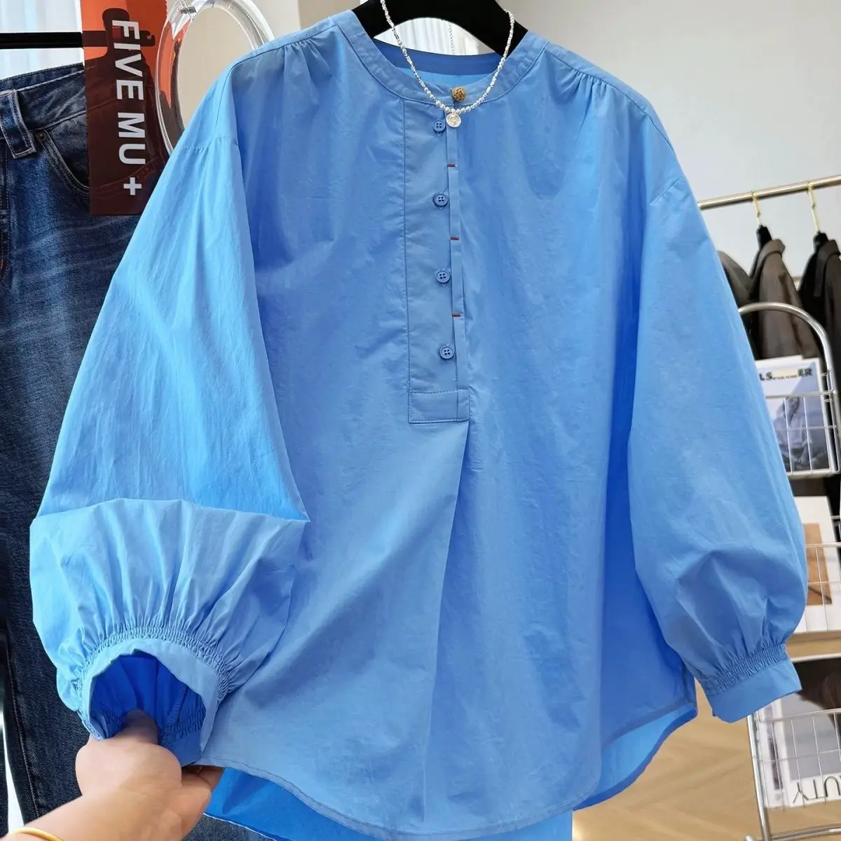 

Loose Casual Long Sve round Ne irt Men's Sle Korean Sle Spring Autumn New Loose Fit Comfortable Top for Men And Women