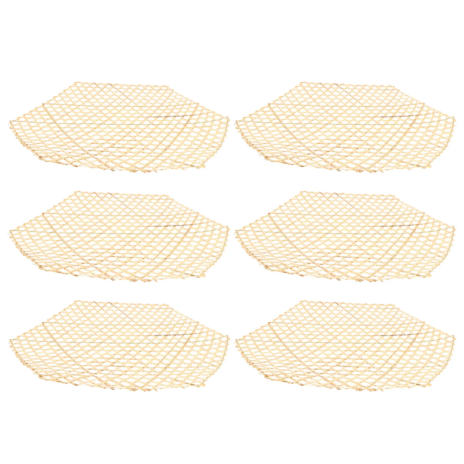 

6pcs Handmade Fried Dish Mats Decorative Dish Mat Anti-Oil Fried Food Liners Steamer Mesh Pad Kitchen Cooking Mat