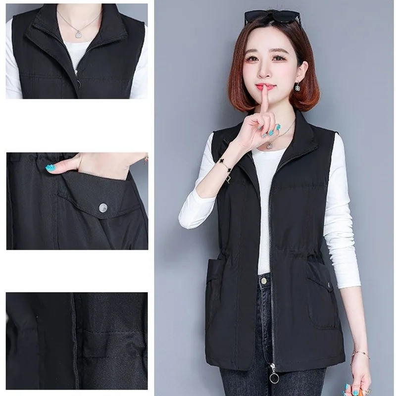 2024 New Spring Summer Vest Jacket Women\'s Korean Sleeveless Coat Female Waistcoat Middle-Aged Mom Casual Tops Outerwear