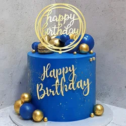 Ball Cake Toppers Simplicity Blue Gold Ball Cake Toppers Decoration for Wedding Anniversary Birthday Baby Shower Party Supplies