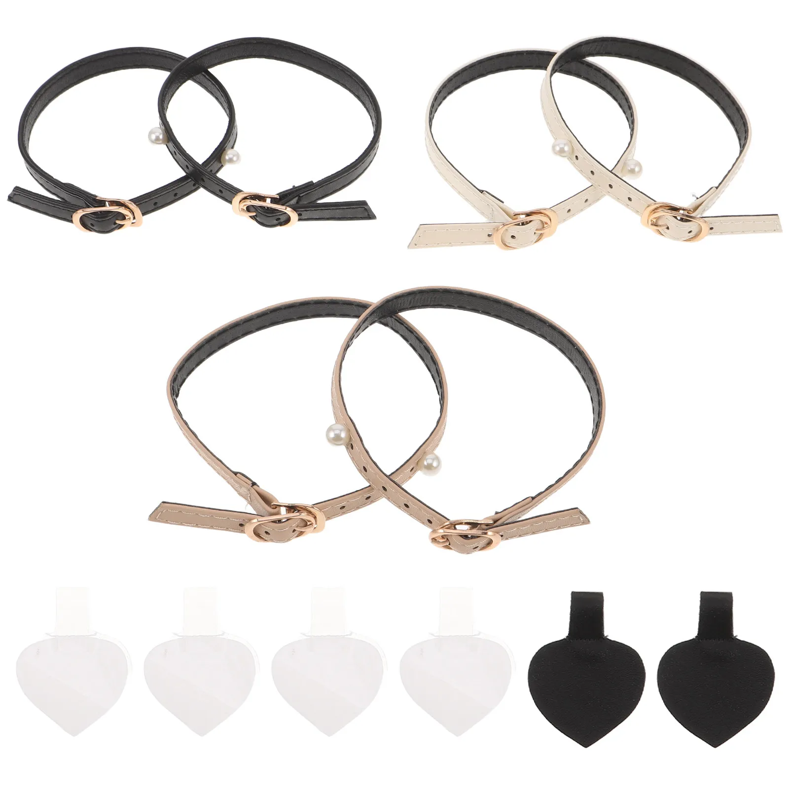 

Detachable Shoe Straps For Heels Adjustable Pu Ankle Strap Extender High Heel Anti-Drop Buckle Fit For Office Date