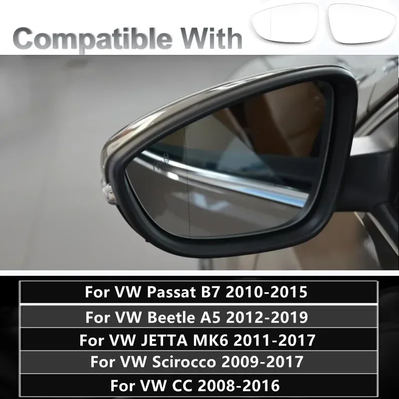 Car Side Heated Rearview Mirror Glass left & right For Volkswagen VW Passat B7 JETTA MK6 Beetle A5 Scirocco CC 2008-2006 Eos