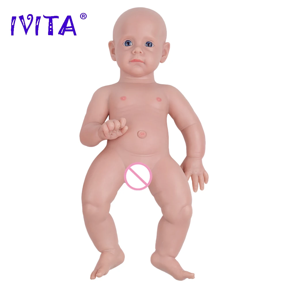 IVITA WG1583 19.68inch 4.29kg 100% Full Body Silicone Reborn Baby Doll Realistic Girl Unpainted Dolls DIY Blank Children Toys