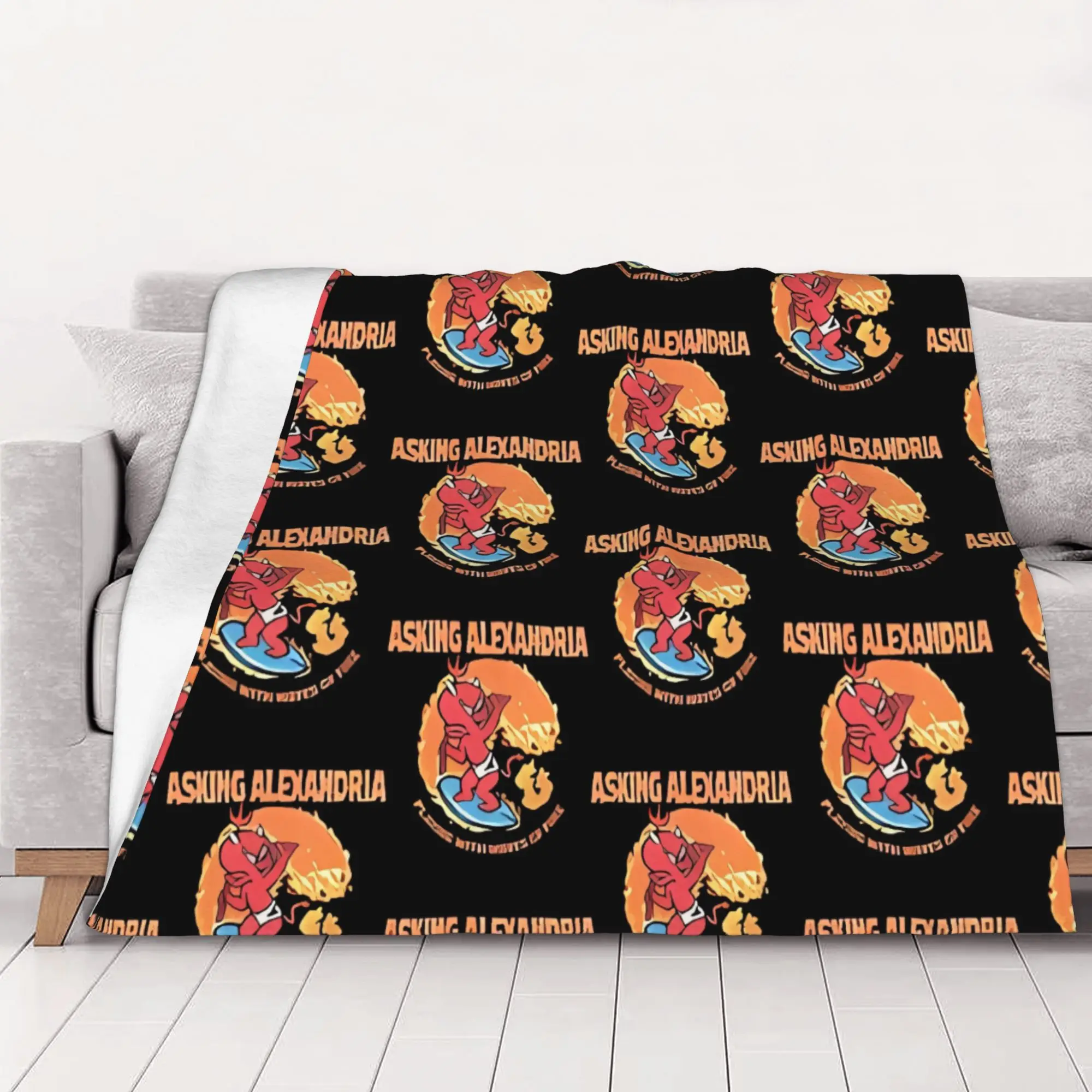 1PC home Cute Room Decor Asking Alexandria graphic Blanket Throw Blanket Asking Alexandria Novelty Warm Blanket All Season