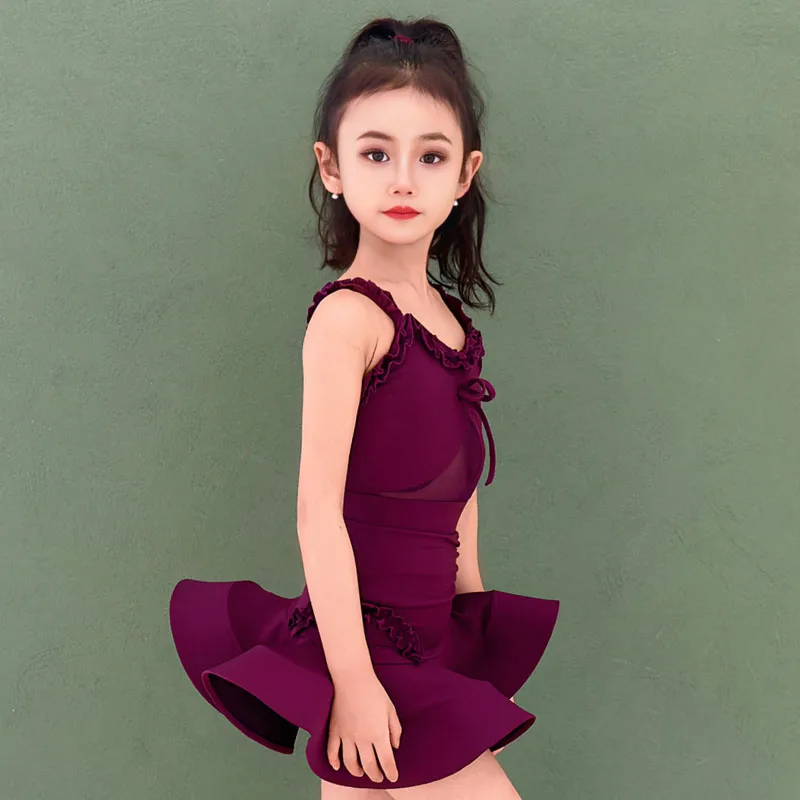 latin-dance-costume-2026-summer-strapless-lace-new-style-girls'-professional-training-and-performance-outfit-for-children-summer
