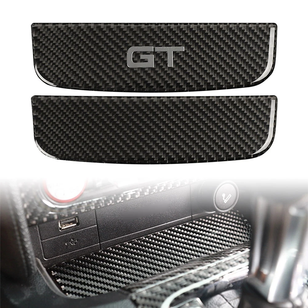 

For Ford Mustang GT 2015-2021 Accessories Carbon Fiber Style Interior Car Storage Box Trim Cover Trim Sticker Decal Decoration