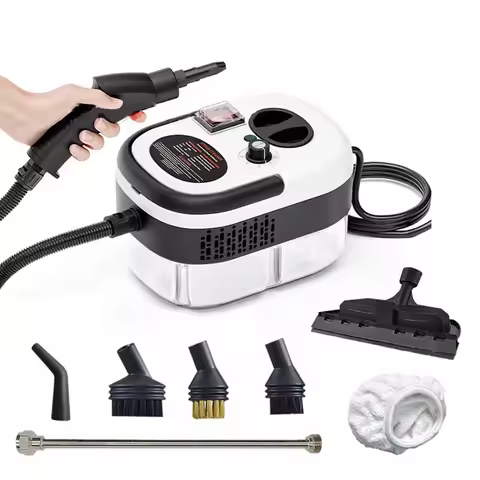 Limpador a vapor portátil portátil, máquina de limpeza a vapor pressurizada de alta temperatura com cabeças de escova para cozinha e carro