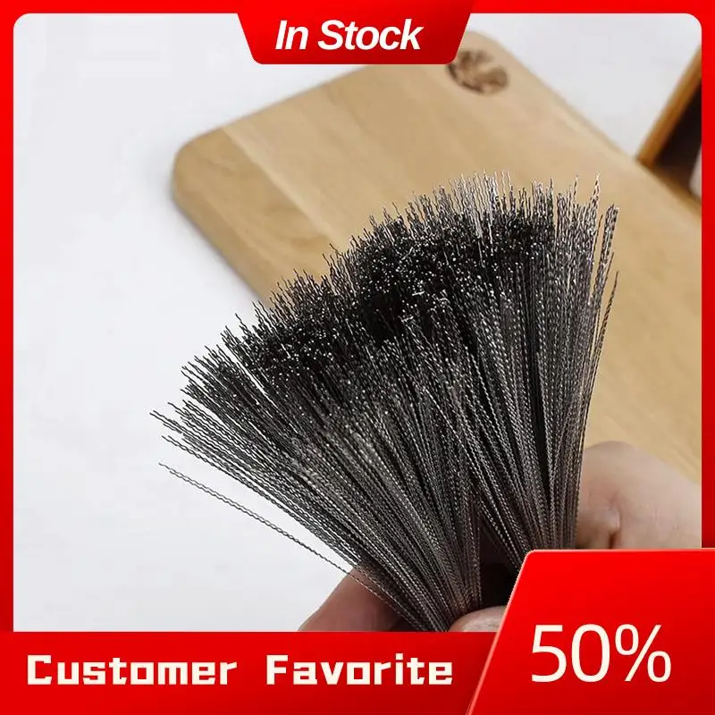 Top Sale Brush For Kitchen Stainless Steel Wire And Handle With Hang Hook Scrub Dish Pot Stove Plate, Easy To Use Fine Workmansh