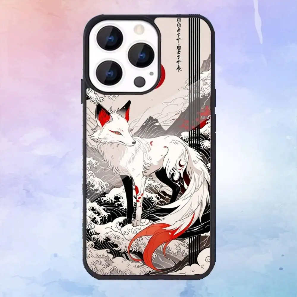 Casing Ponsel Rubah Bersembunyi Sembilan Ekor Untuk iPhone17,16,15,14,13,12,11 Plus,Pro Max Pengisian Daya Nirkabel Magnetik Magsafe