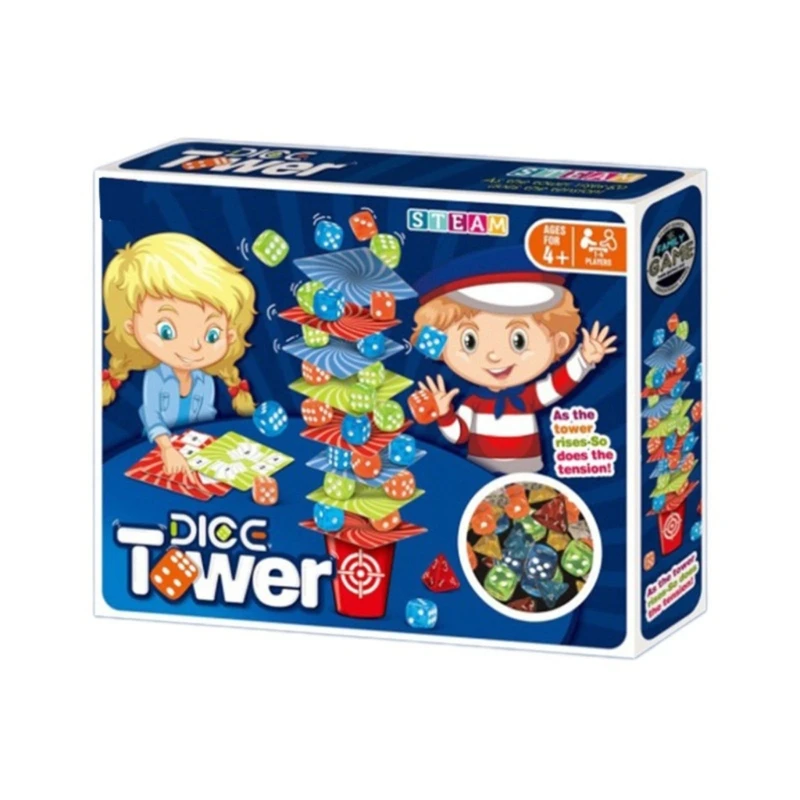 

Educational Dices Tower Game Cognitive Skill Stacking Toy Family Board Game Toy