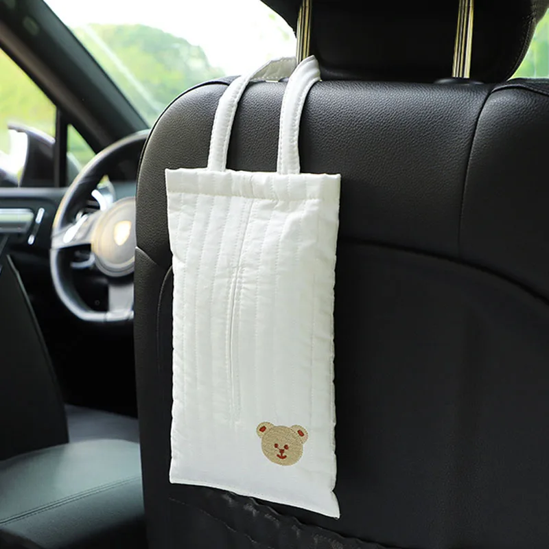 Baby Car-mounted Tissue Box Cute Baby Cart Paper Towel Bag Portable Removable Flip Tissue Box Diaper Bags Stroller Accessories