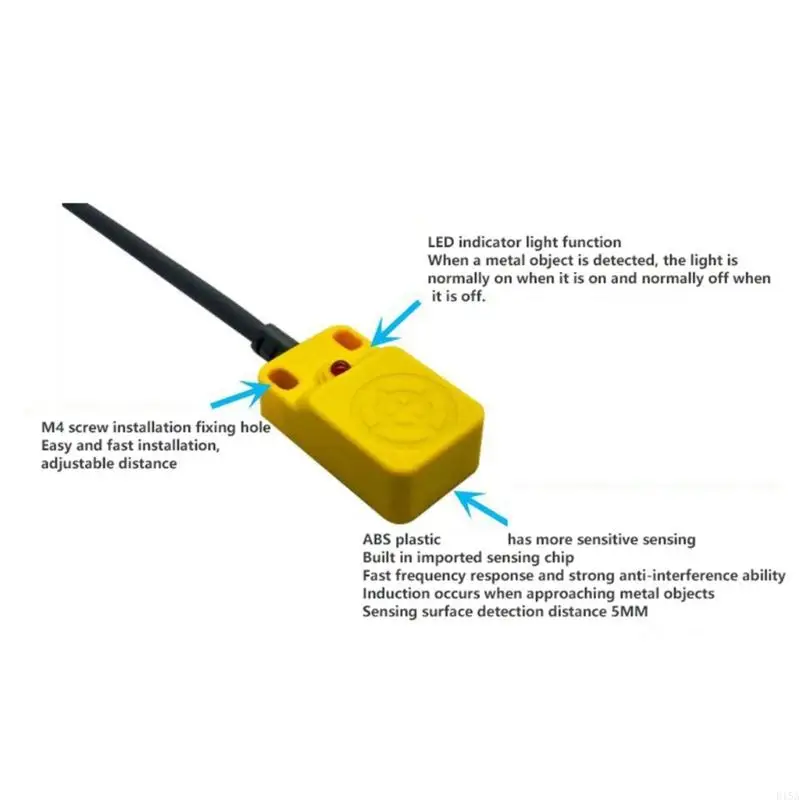 E15A Industrial Square Proximity Switches Nonc Contact Type precisions Square Switches DC12-24V Suitable for Engineers