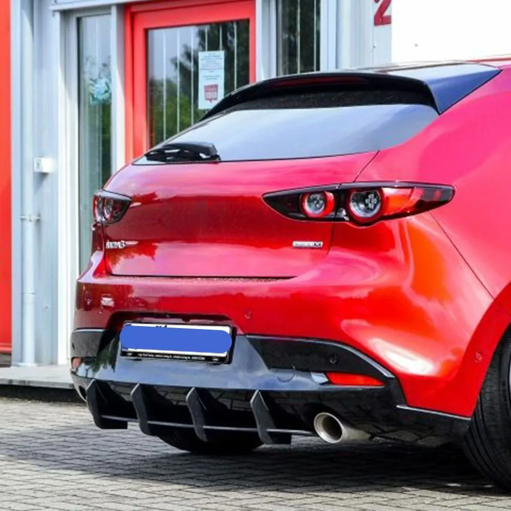 

For 2019-2024 Mazda 3 Hatchback Rear Diffuser Bumper Lips Splitter Spoiler Body Kit Accessories