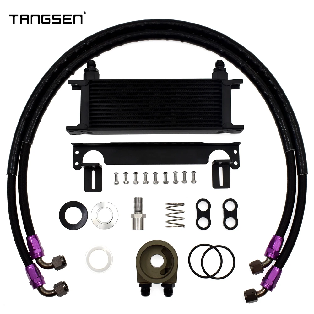 For VW Audi Skoda 1.6L 1.4T MK5 MK6 EA111 Engine Oil Cooler Kit A3 Octavia Oil Filter Adapter Radiator CarModification