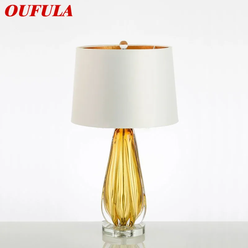 

OUFULA Nordic Glaze Table Lamp Modern Art Iiving Room Bedroom Study Hotel LED Personality Originality Desk Light