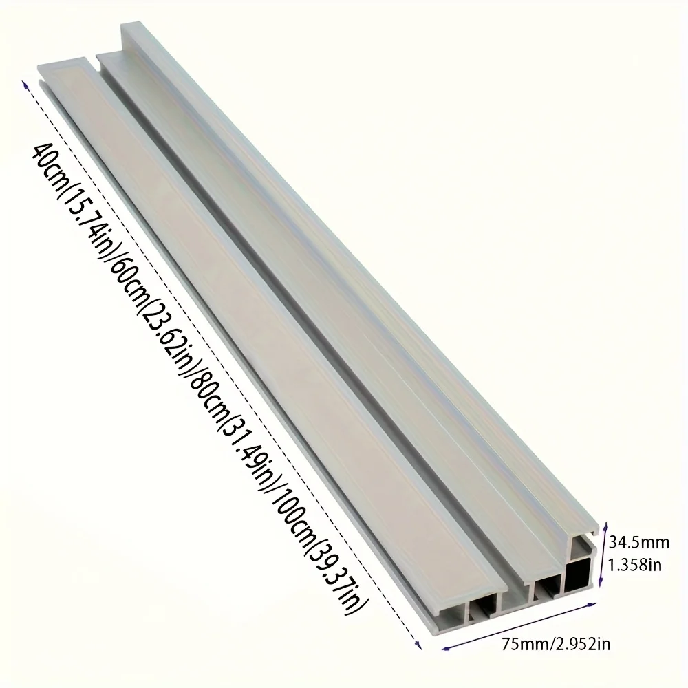 

1 шт. 40/60/80/100 см Алюминиевая направляющая для пилы 75 типа, Т-образный профиль, скользящие кронштейны, Т-слот для настольной пилы и верстака