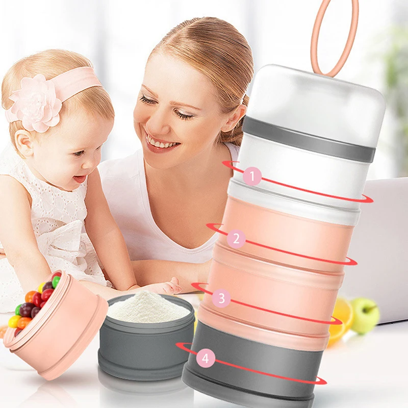 5-layers Food Container Style Portable Baby Formula Milk Storage Essential Cereal Cartoon Infant Toddle Powder Container