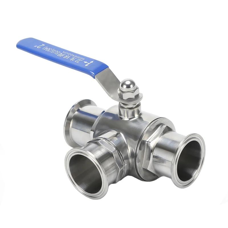 19mm 25mm 51mm 3-Wege Sanitär-Kugelhahn aus Edelstahl, Lebensmittelqualität, Manueller Tri-Clamp Schnellverschluss Richtungs-Kugelhahn – Detail 6