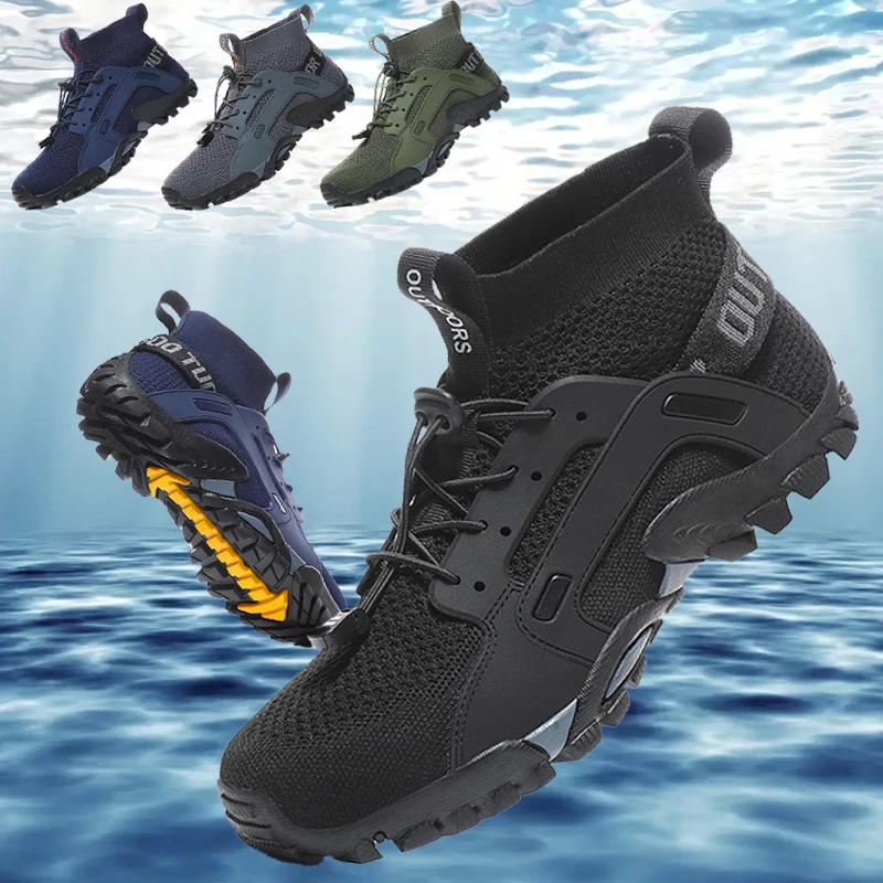 

Aqua Shoes Male 2023 Quick-Drying Anti-Slip Sneakers Mountain Hiking Swimming Water Shoes Soft Men Casual Sneakers