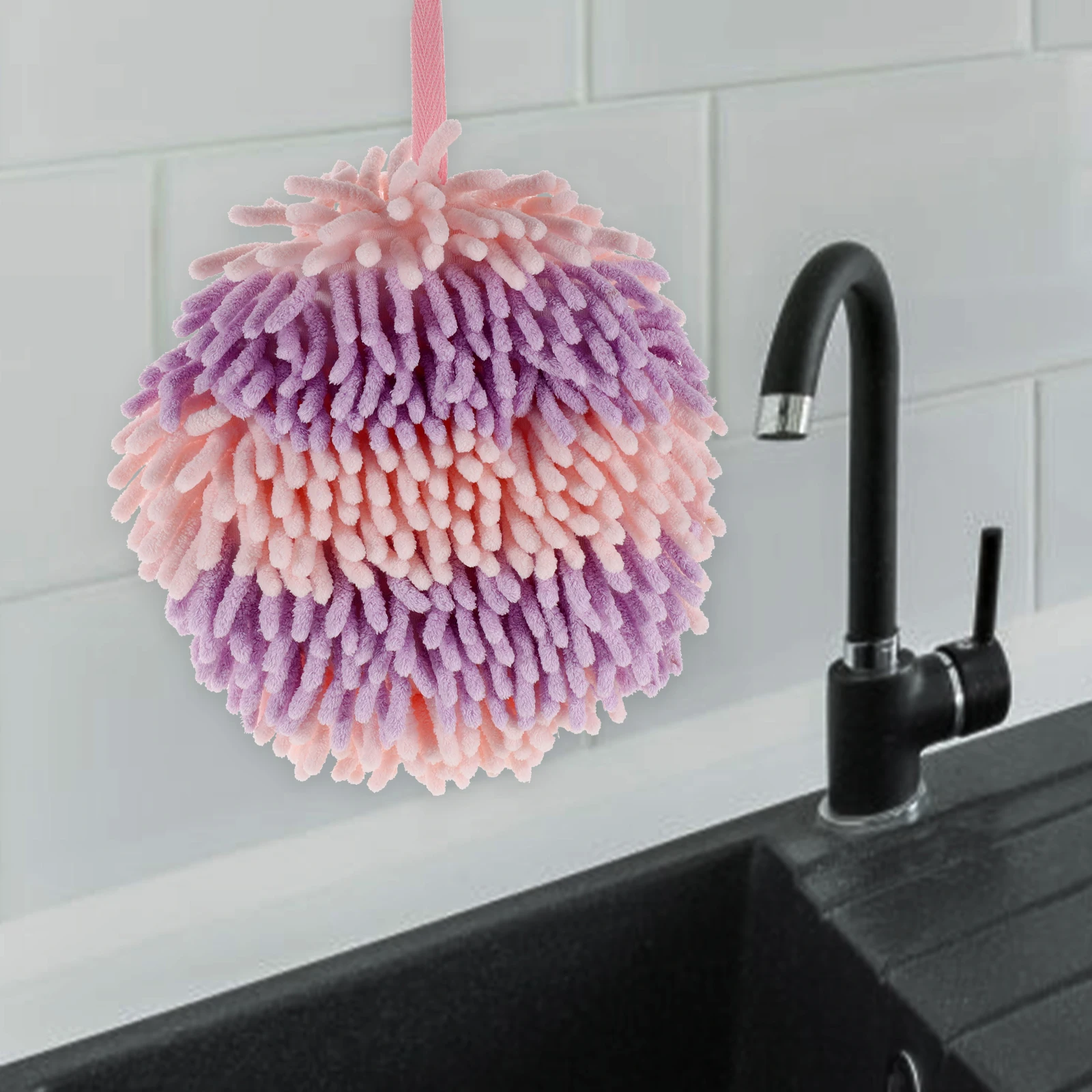 

Rainbow H Towel Hanging Kitchen Rag Chenille Cartoon Absorbent Quick Dry Bathroom Restroom Glass Countertop Storage