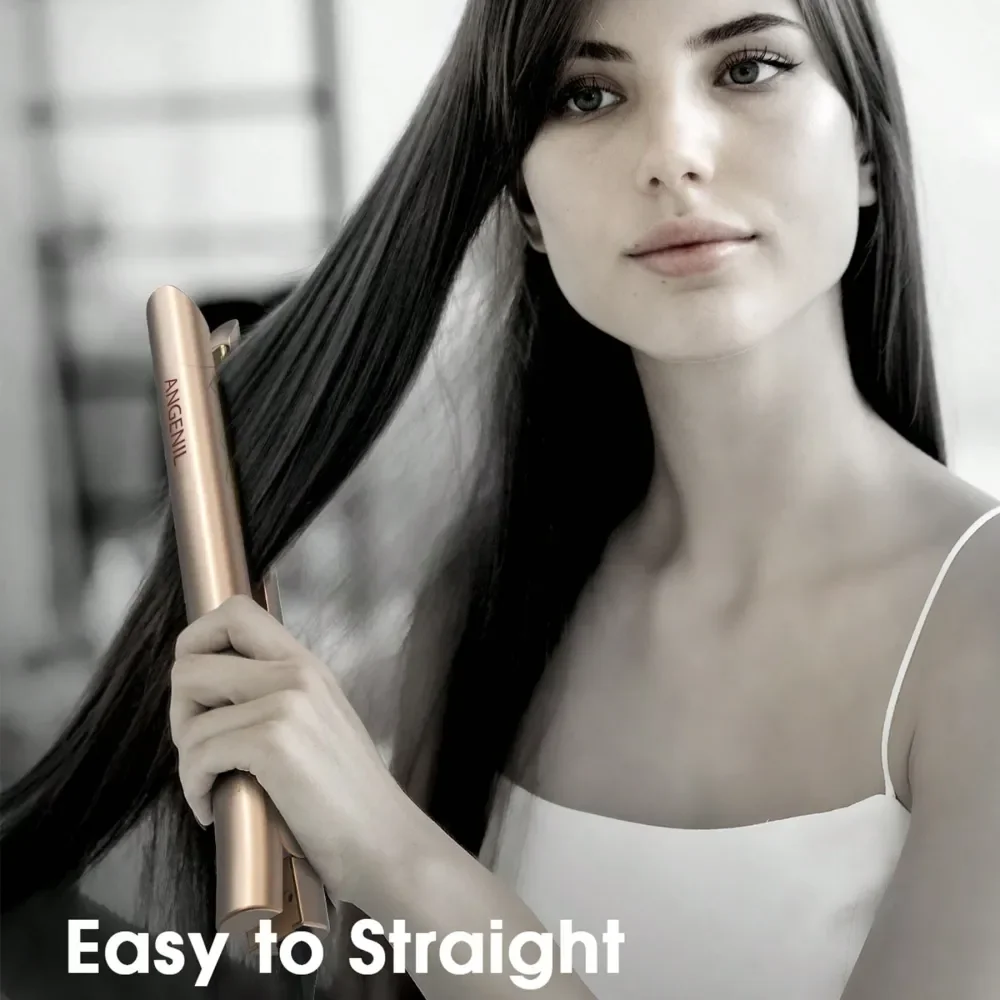 

Профессиональный титановый утюжок для волос US ANGENIL, выпрямитель и плойка 2-в-1, подходит для всех типов волос, быстрое нагревание, 1 дюйм, двойное нагревательное элемента.