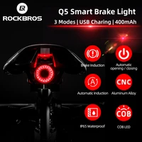 ROCKBROS-luz trasera inteligente para bicicleta, sensor de freno automático IPX6, resistente al agua, LED, carga USB, luz trasera de seguridad para bicicleta Q5