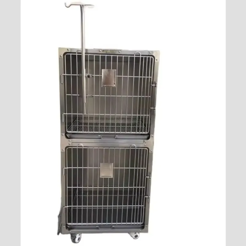 Single Modern Stainless Steel Dog Cage Pet Carrier Stroller for Pets for Hospitals