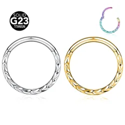 ASTM F136 G23 Titanium Arrows Moon Helix Septum Piercing Daith Conch Hoop Hinged Earring Clicker Segment Nose Ring 16G